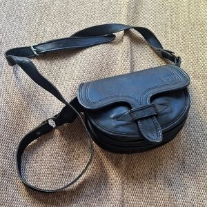 Franco's Black Leather Crossbody Bag